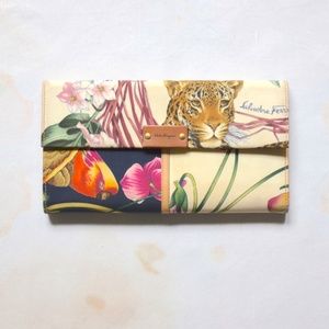 Salvatore Ferragamo Print Nylon Leather Wallet
